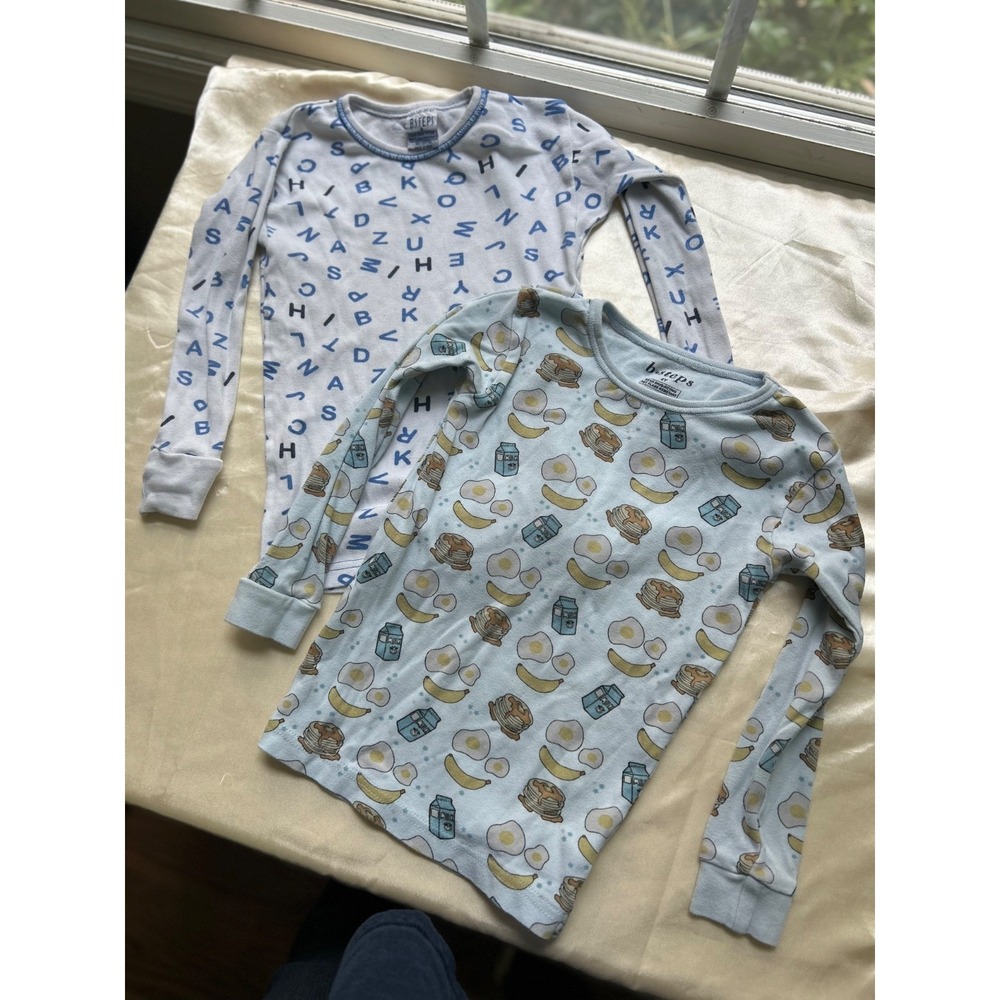 Lot of 2 B Baby Steps Unisex Pajama Long Sleeve Tops 4Y